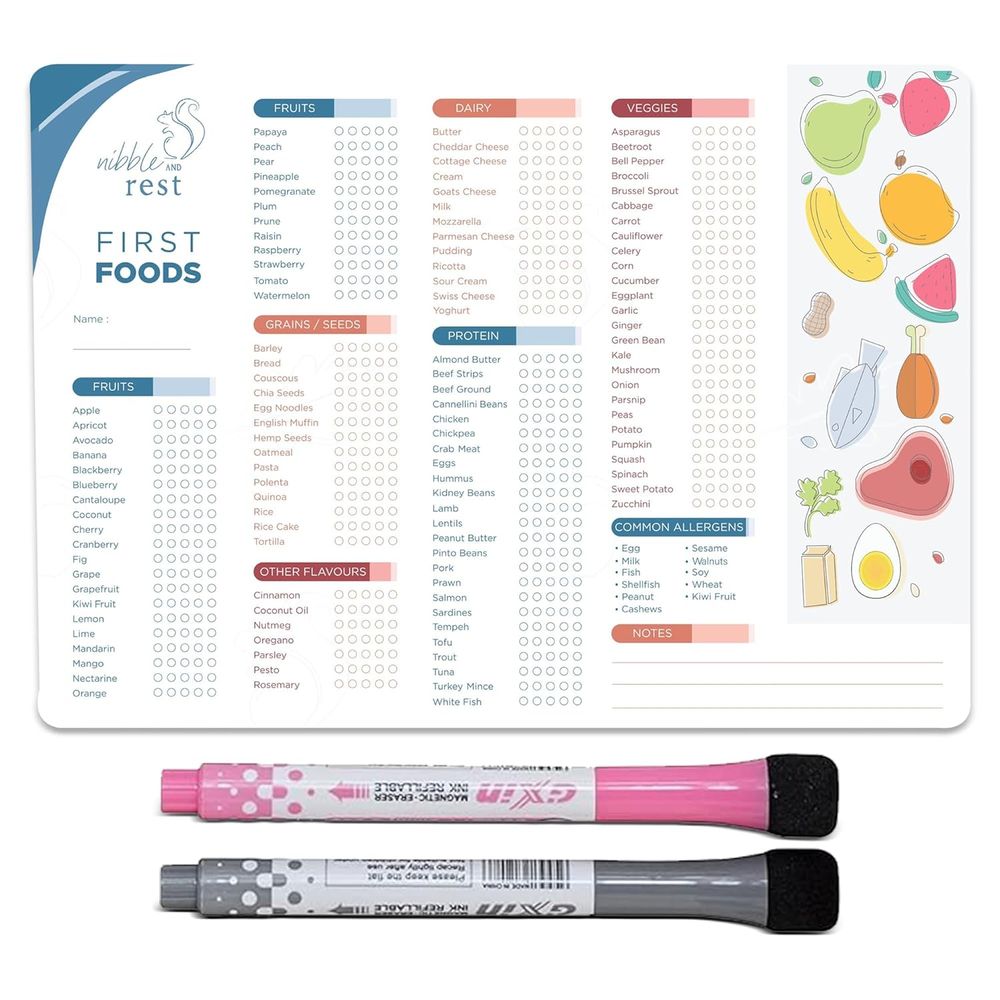Baby Food Checklist - Infant's First Foods Ridge Magnet, Dry