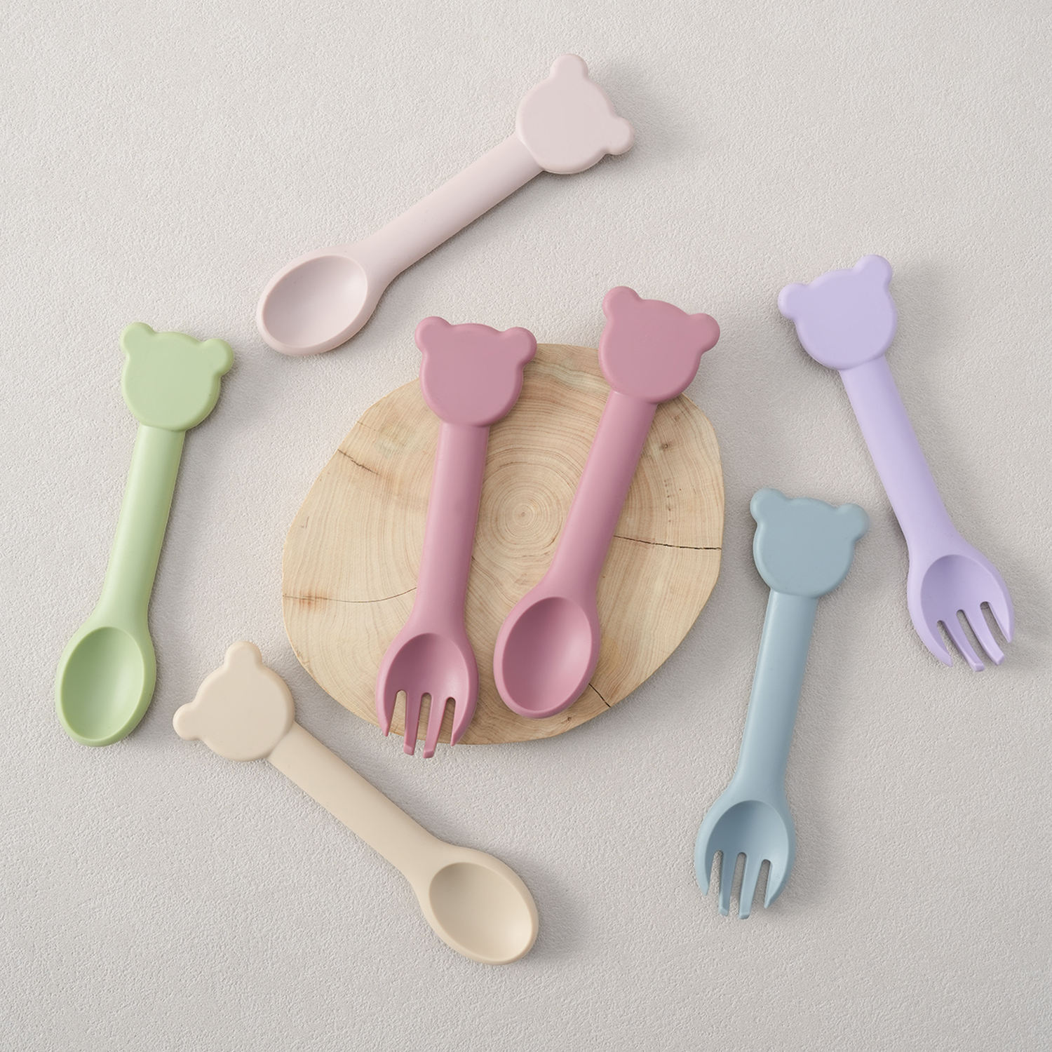 Baby Food Utensils Set - 2PCS Silicone Baby Tableware And Solid