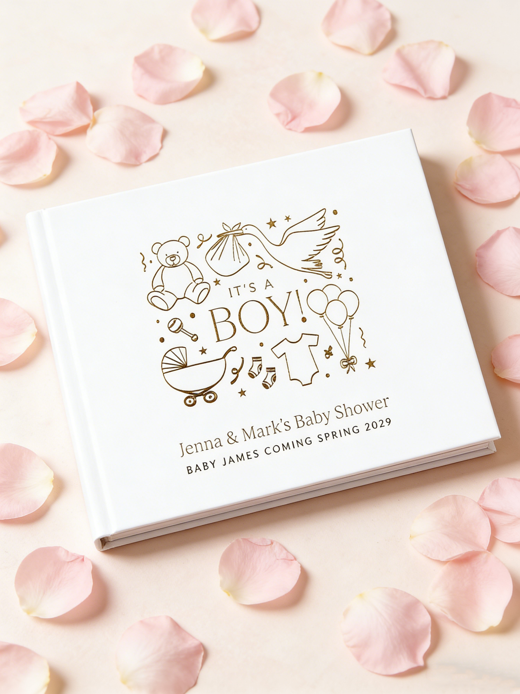 Baby Food Book - Baby Boy Baby Shower Guest Book,