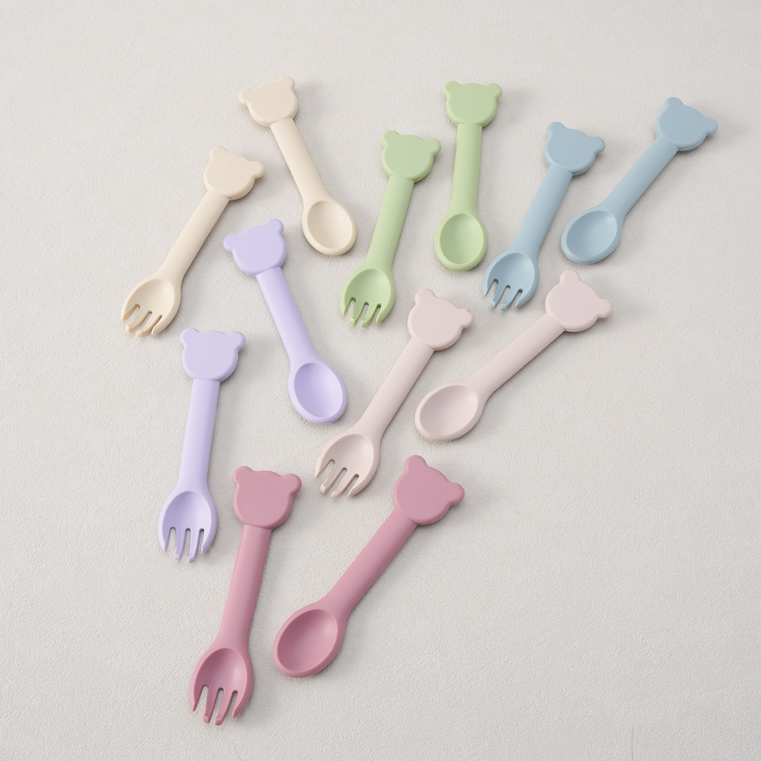 2PCS Silicone Baby Tableware A - đánh giá và giá Baby Food Utensils Set