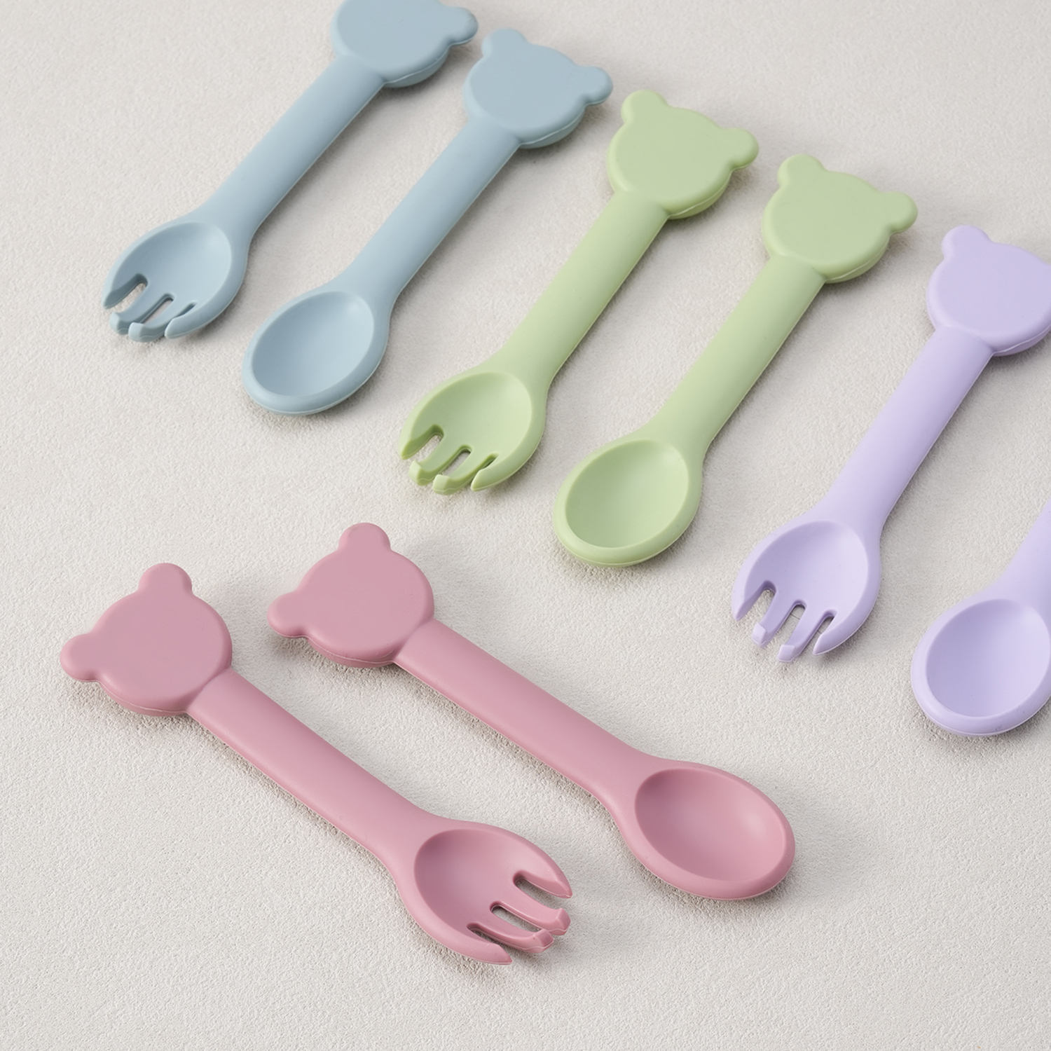 2PCS Silicone Baby Tableware A - đánh giá và giá Baby Food Utensils Set