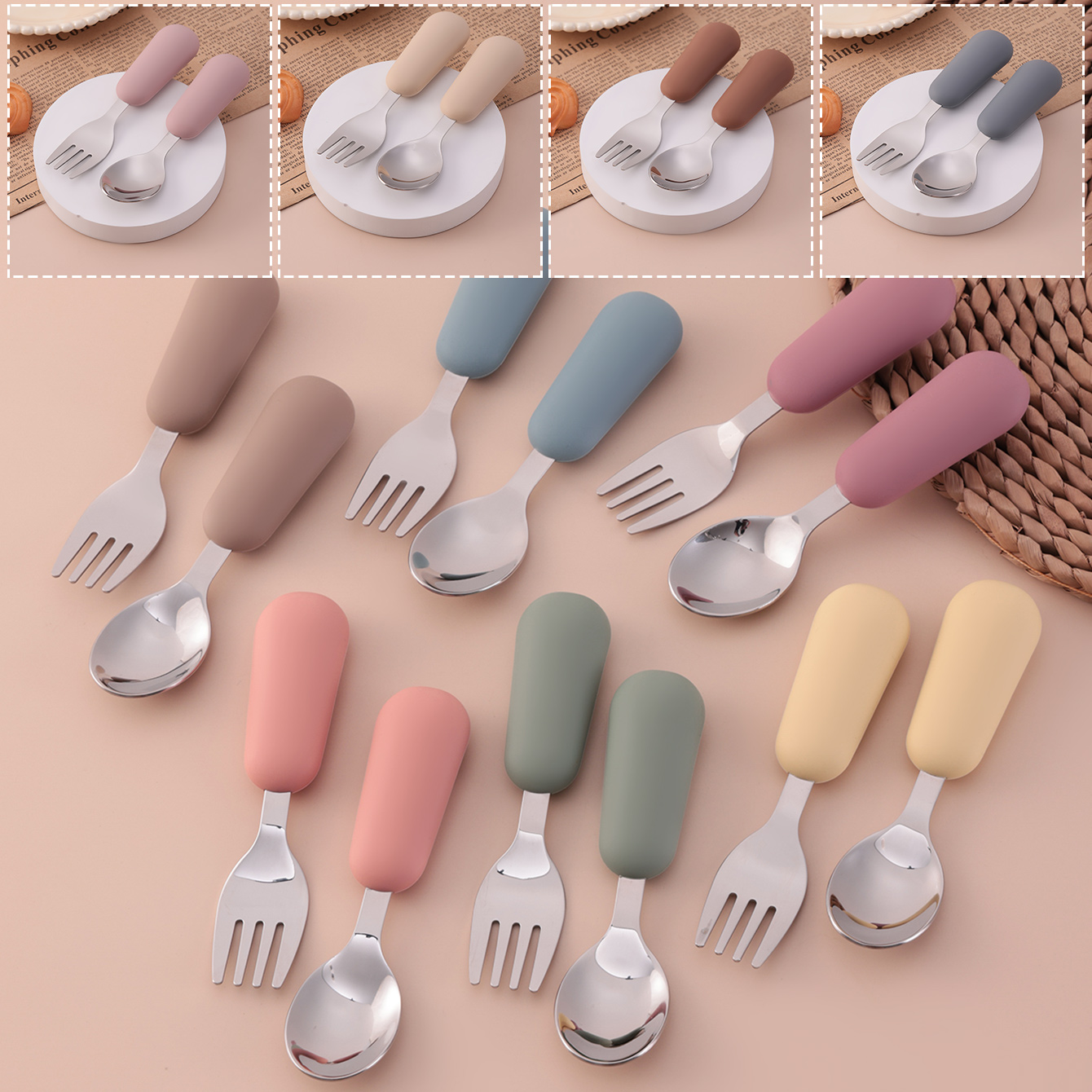 Color Kids 2PCS Stainless Stee - đánh giá và giá Baby Food Utensils Set
