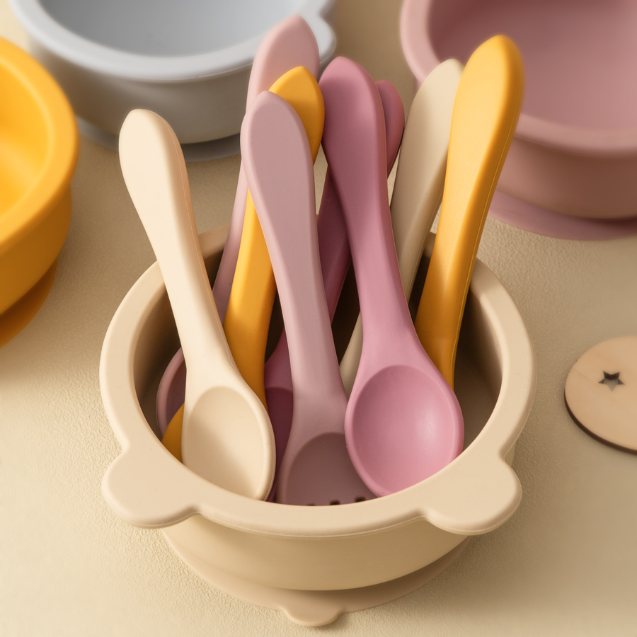 2PCS/Set Silicone Baby Utensil - đánh giá và giá Baby Food Utensils Set