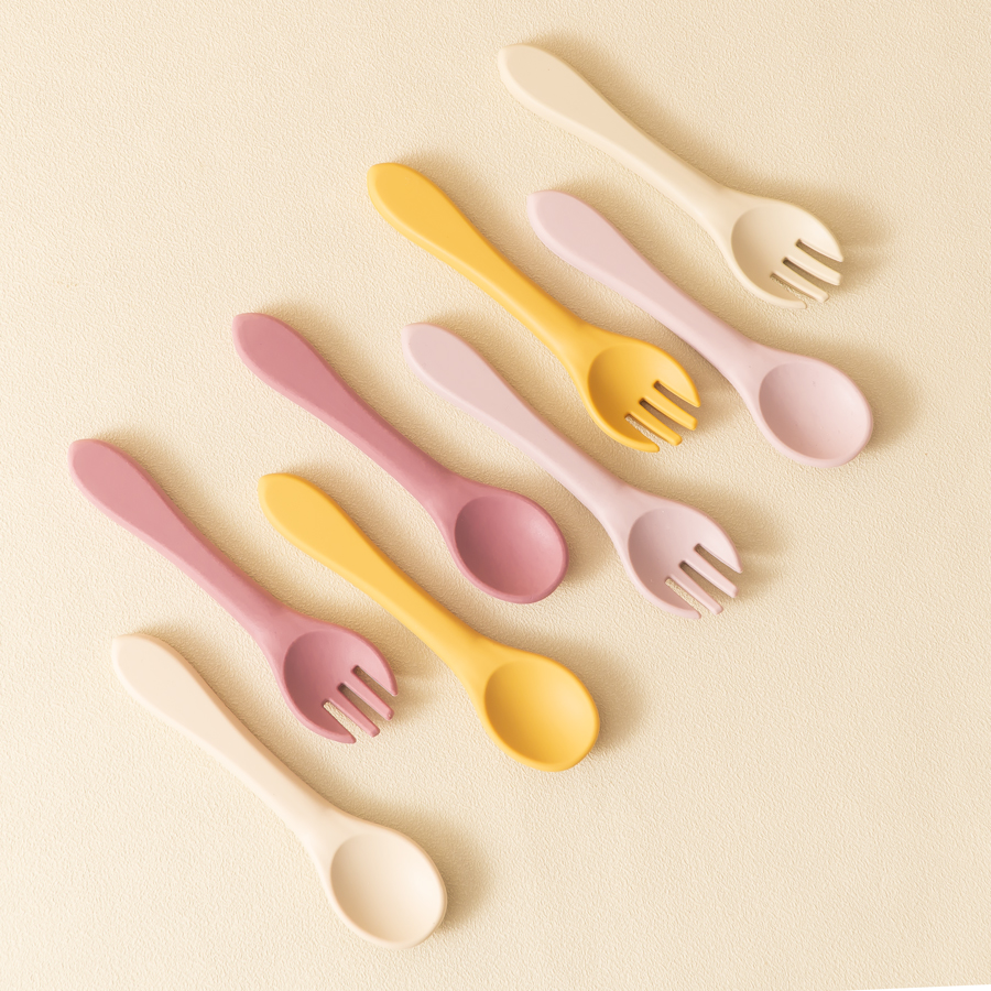 2PCS/Set Silicone Baby Utensil - đánh giá và giá Baby Food Utensils Set