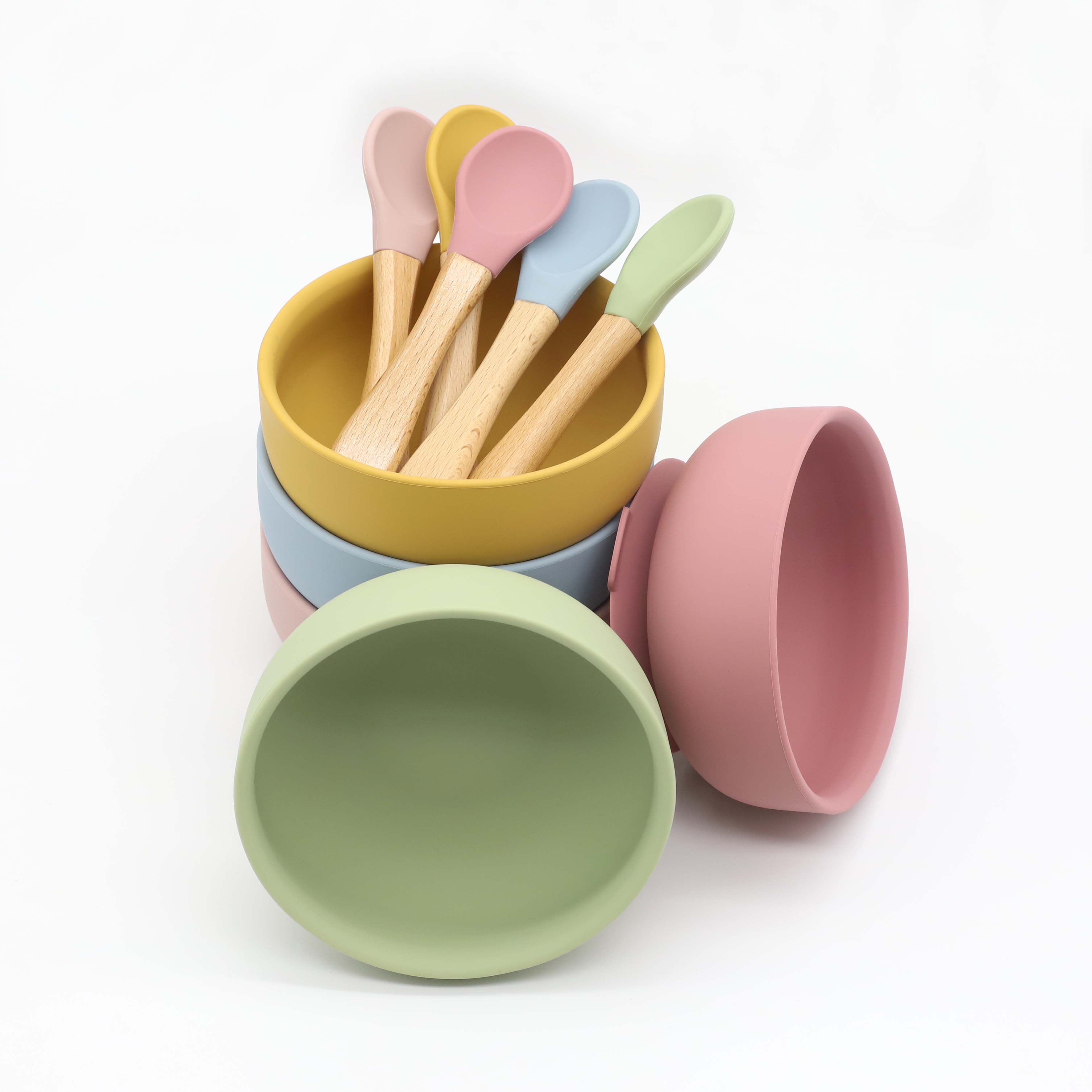 Silicone bowl with suction cup - đánh giá và giá Baby Food Utensils Set