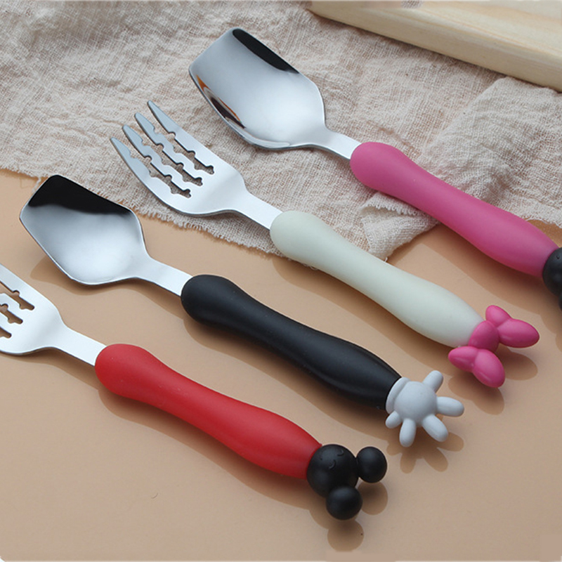 Cartoon Mickey Children Spoon  - đánh giá và giá Baby Food Utensils Set